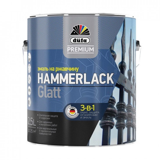 Эмаль Dufa Premium Hammerlack 3в1 0,75л