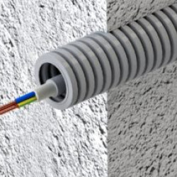 Труба гофрированная ПВХ 16мм с зондом (100м) Труба гофрированная ПВХ 16мм с зондом (100м)