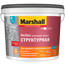 Маршал Краска Akrikor Структурная для фасадов 4,5л. Маршал Краска Akrikor Структурная для фасадов 4,5л.