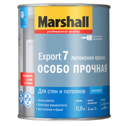 Маршал Краска Export 7 моющаяся для стен и потолков 0,9л Маршал Краска Export 7 моющаяся для стен и потолков 0,9л