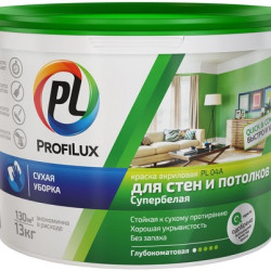 Краска ВД ProfiLux PL- 04А акриловая для стен и потолков Краска ВД ProfiLux PL- 04А акриловая для стен и потолков
